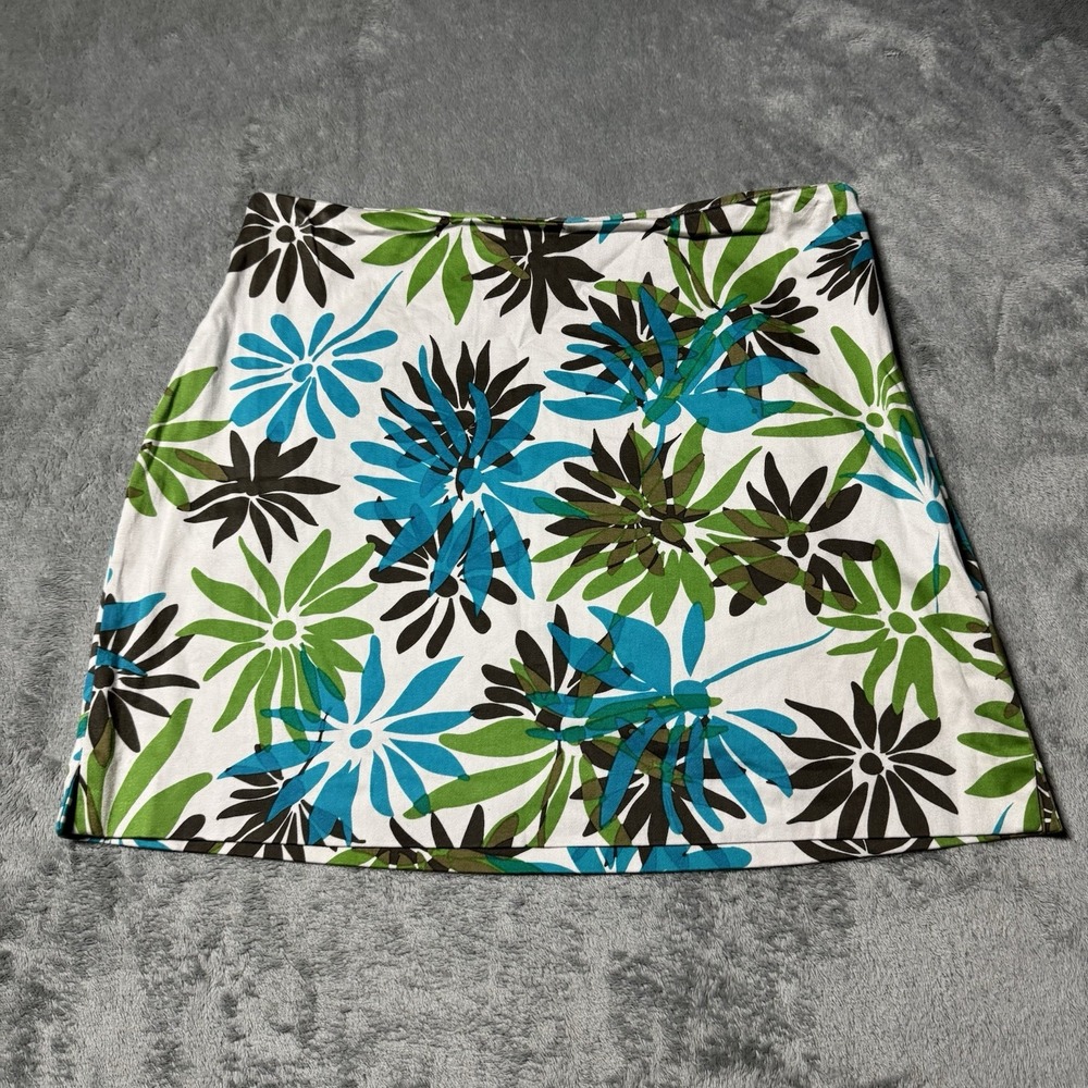 VTG Y2K Express Womens Floral Art Mini Skirt Size 3/4 Coquette Boho Indie Retro